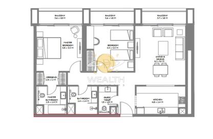 Apartment - 2 Bedrooms - 3 Bathrooms for sale in Nasaq - Aljada - Sharjah