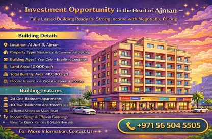Whole Building - 7+ Bedrooms - 7+ Bathrooms for sale in Al Jurf 3 - Al Jurf - Ajman Downtown - Ajman