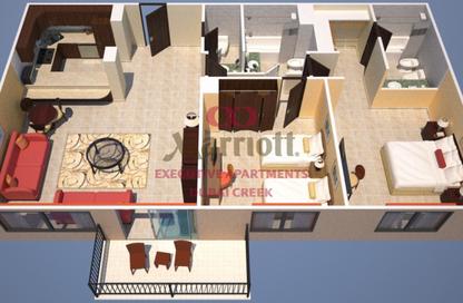 Apartment - 2 Bedrooms - 3 Bathrooms for rent in Marriott Executive Apartments - Riggat Al Buteen - Deira - Dubai Apartment - 2 Bedrooms - 3 Bathrooms for rent in Marriott Executive Apartments - Riggat Al Buteen - Deira - Dubai