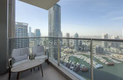 شقة - غرفة نوم - 2 حمامات للايجار في برج التألق 1 - أبراج البريق - دبي مارينا - دبي