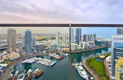 شقة - غرفة نوم - 2 حمامات للايجار في برج التألق 1 - أبراج البريق - دبي مارينا - دبي