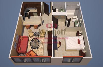 Hotel  and  Hotel Apartment - 1 Bedroom - 2 Bathrooms for rent in Marriott Executive Apartments - Riggat Al Buteen - Deira - Dubai