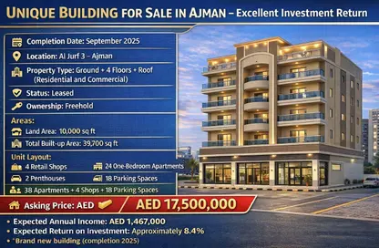 Whole Building - 7+ Bedrooms - 7+ Bathrooms for sale in Al Jurf 3 - Al Jurf - Ajman Downtown - Ajman