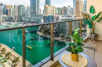 شقة - غرفة نوم - 2 حمامات للايجار في برج التألق 1 - أبراج البريق - دبي مارينا - دبي