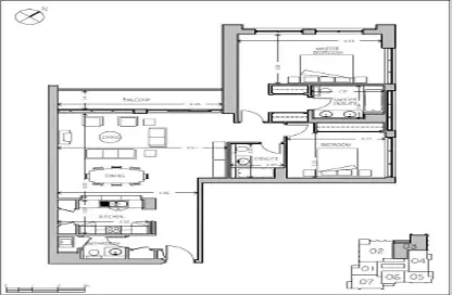 شقة - 2 غرف نوم - 3 حمامات للايجار في المجرة  1 - المجرة - دبي مارينا - دبي